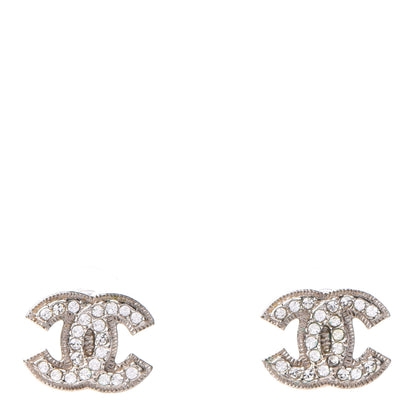 Chanel Crystal Timeless CC Earrings Light Gold 1 of 4