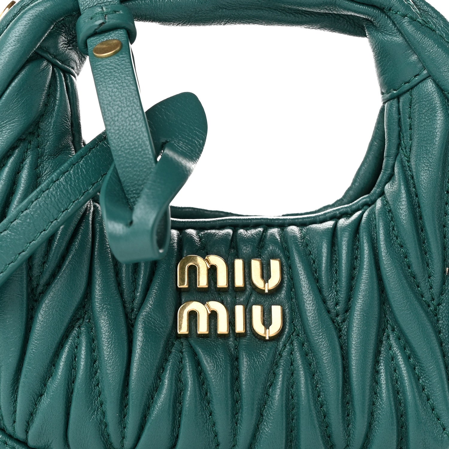 Miu Miu Nappa Matelasse Micro Wander Hobo Laguna 7 of 9