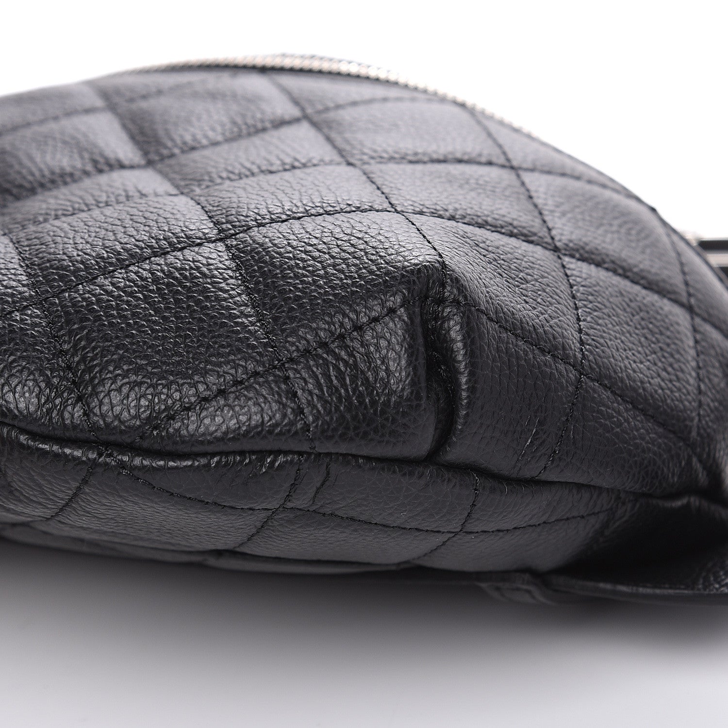 Chanel Grained Calfskin Quilted Waist Belt Bag Black 9 of 9
