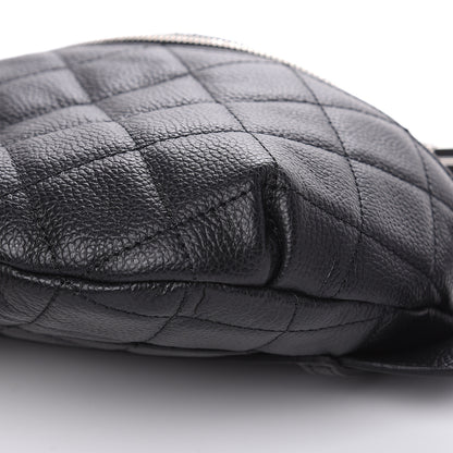 Chanel Grained Calfskin Quilted Waist Belt Bag Black 9 of 9