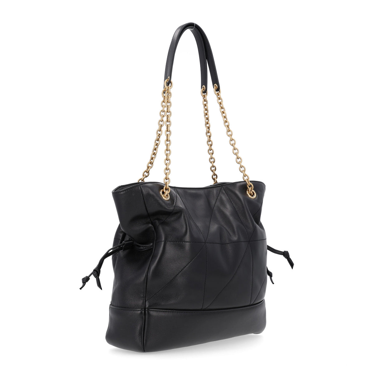 Lambskin Small Jamie Shopping Tote Black