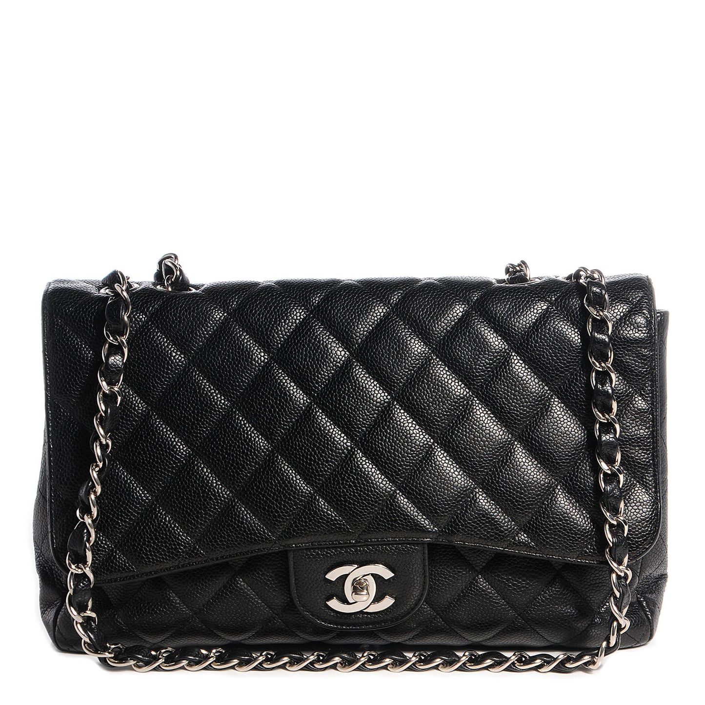 Caviar Jumbo Single Flap Black
