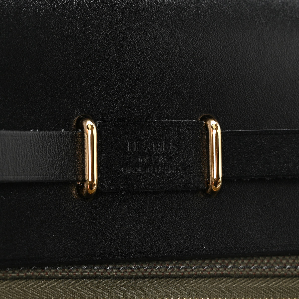 Hermes Military Toile Vache Hunter Herbag Zip Retourne 20 Vert Bronze Black 6 of 11