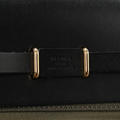 Hermes Military Toile Vache Hunter Herbag Zip Retourne 20 Vert Bronze Black 6 of 11
