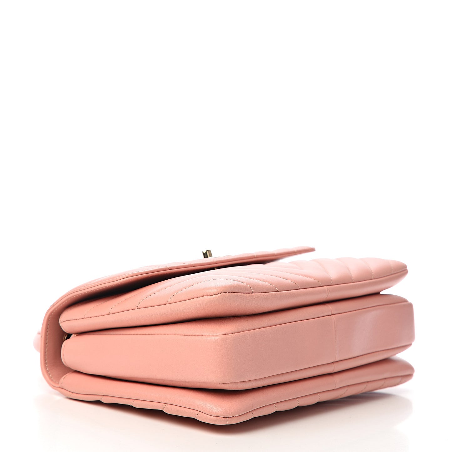 Lambskin Chevron Quilted Small Trendy CC Dual Handle Flap Bag Light Pink