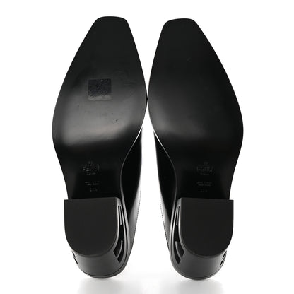 Fendi Vitello Abrasivato FF Cut Mules 39.5 Black 5 of 11