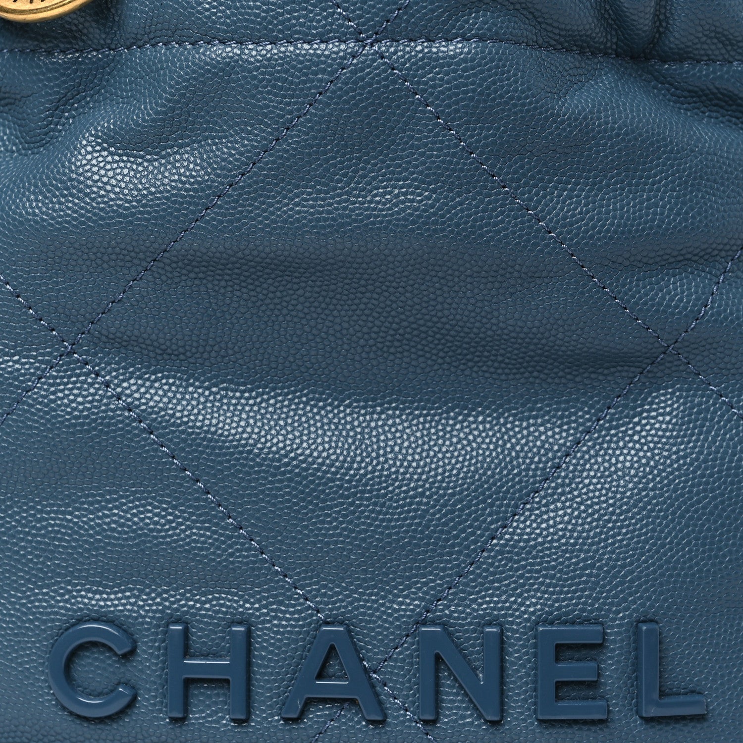 Chanel Shiny Caviar Quilted Monochrome Mini Chanel 22 Blue 8 of 10