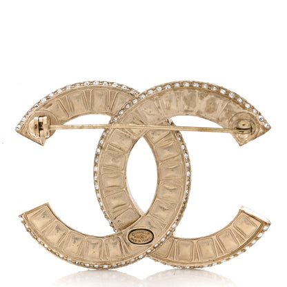 Chanel Baguette Crystal CC Brooch Gold 3 of 4