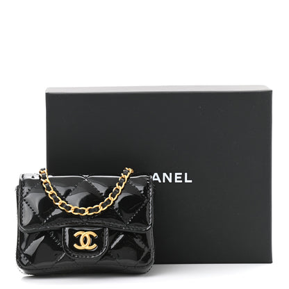 Chanel Patent Quilted Enamel Chain Mini Flap Belt Bag Black 11 of 11