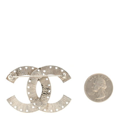 Chanel Baguette Crystal CC Brooch Silver Pink 2 of 3