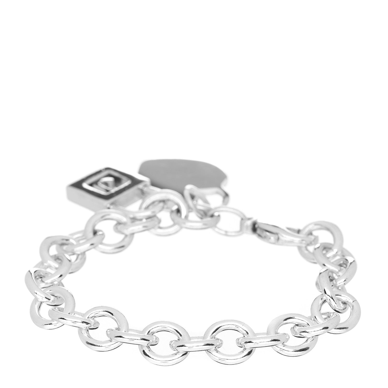 Tiffany Sterling Silver Heart J Lock Tag Charm Bracelet 2 of 3
