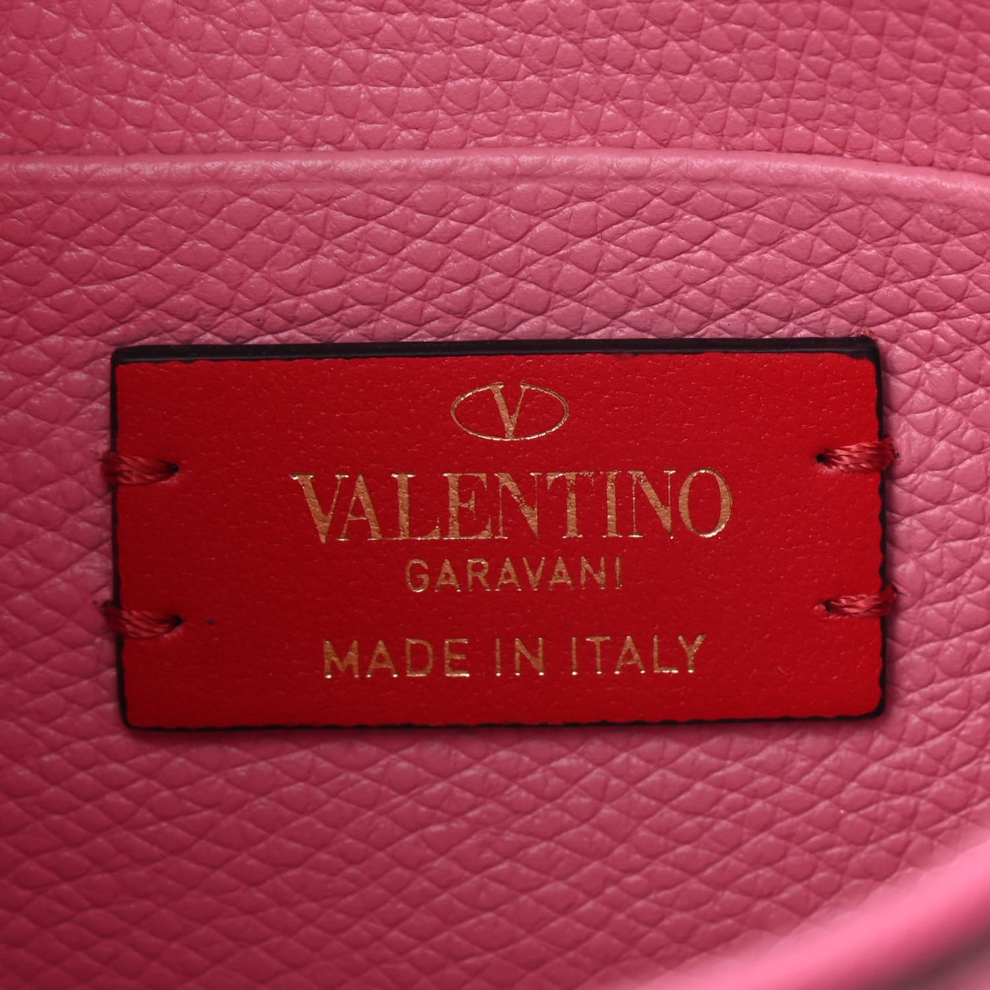 Grainy Calfskin Mini Vlogo Hobo Bag Flamingo Pink