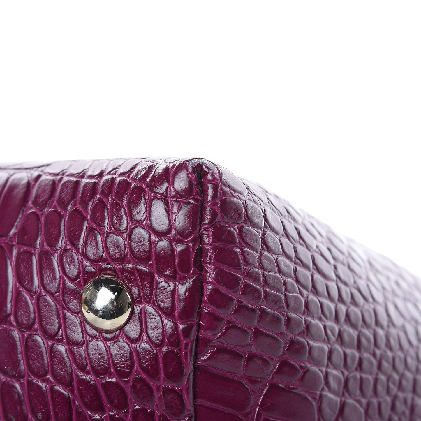 Calfskin Crocodile Embossed Medium Rhea Purple