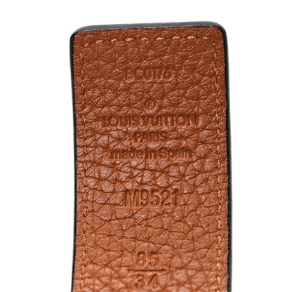 Louis Vuitton Taurillon Calfskin 30mm LV Initiales Reversible Belt 85 34 Black 3 of 4
