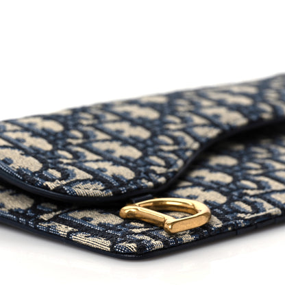 Christian Dior Monogram Saddle Pouch Wallet Blue 7 of 9