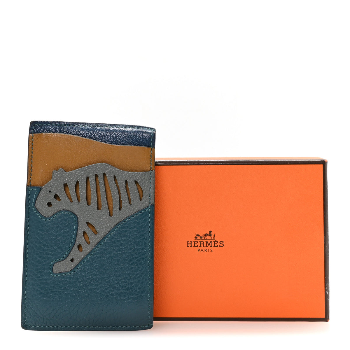 Hermes Togo Epsom Swift Mysore Rooroo 3CC Card Holder Vert Bosphore Amande Kraft Deep Bleu 8 of 8