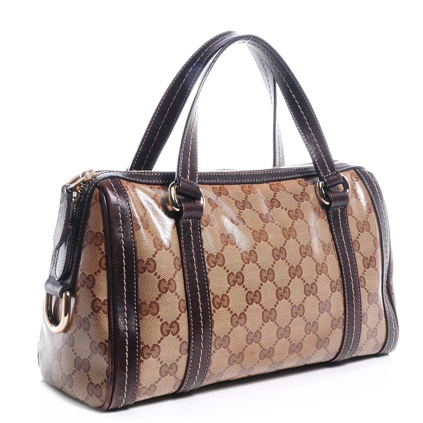 Crystal Monogram Duchessa Boston Bag Brown