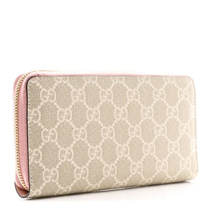 Gucci Dollar Calfskin GG Supreme Monogram GG Marmont Zip Around Wallet Light Pink Beige White 3 of 9