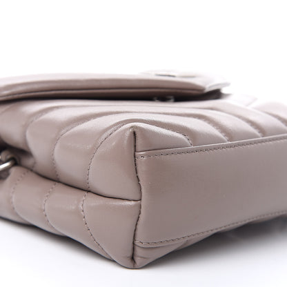 Saint Laurent Calfskin Y Quilted Toy Loulou Monogram Satchel Nude Powder 8 of 12
