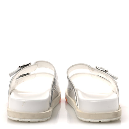 Louis Vuitton Metallic Mix Materials Mens LV Script Trainer Mules 11 Silver Multicolor 6 of 12