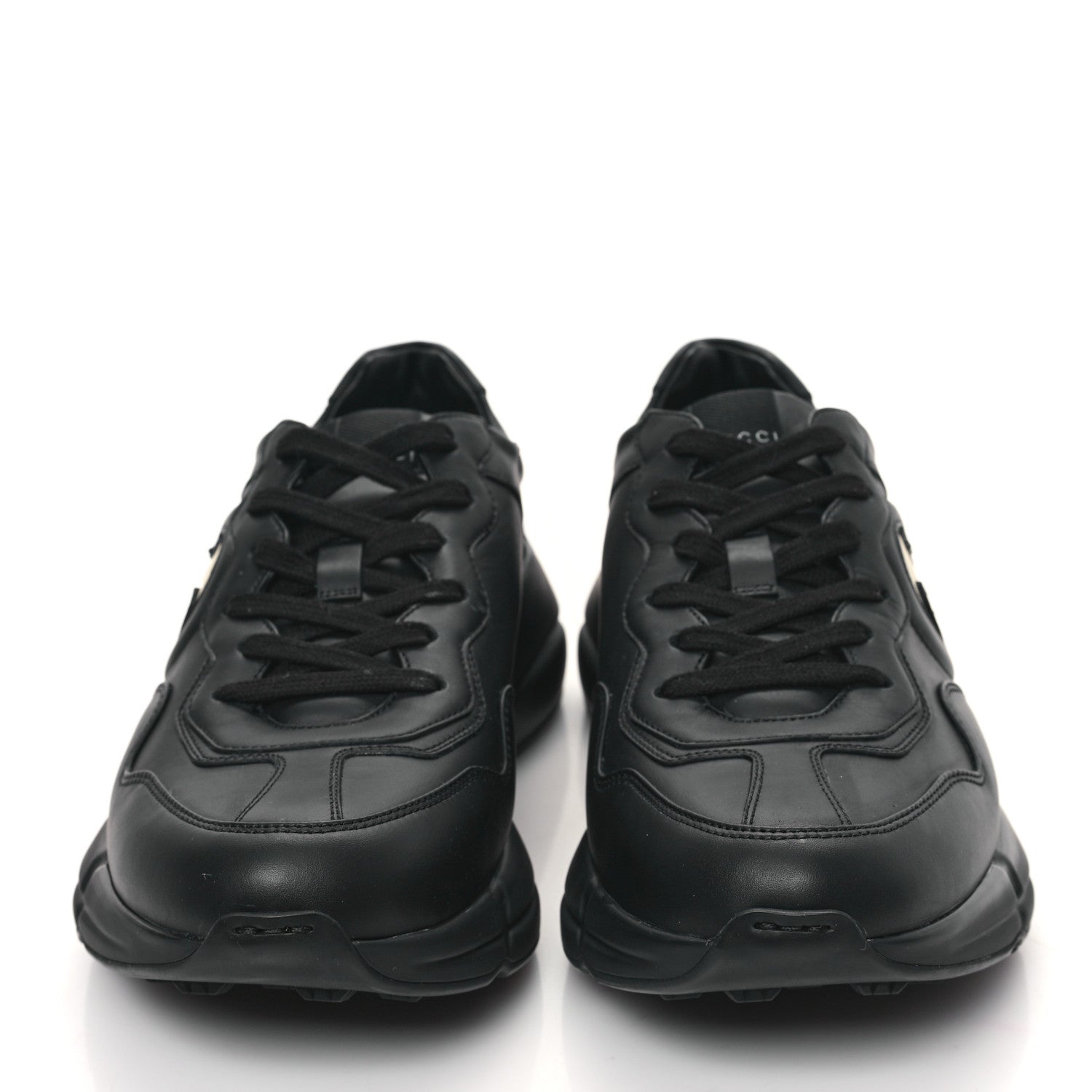 Gucci Dali Soft Calfskin Cut Out Interlocking G Womens Rhyton Sneakers 8.5 Black Ivoire 2 of 9