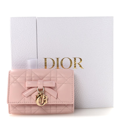 Christian Dior Lambskin Cannage Bow My Dior Glycine Wallet Rose Soupir 8 of 8