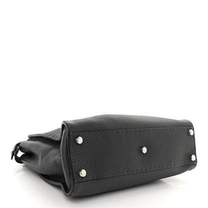 Fendi Cuoio Romano Selleria Bi-Color Medium Peekaboo Iconic Satchel Asfalto Latte 4 of 10