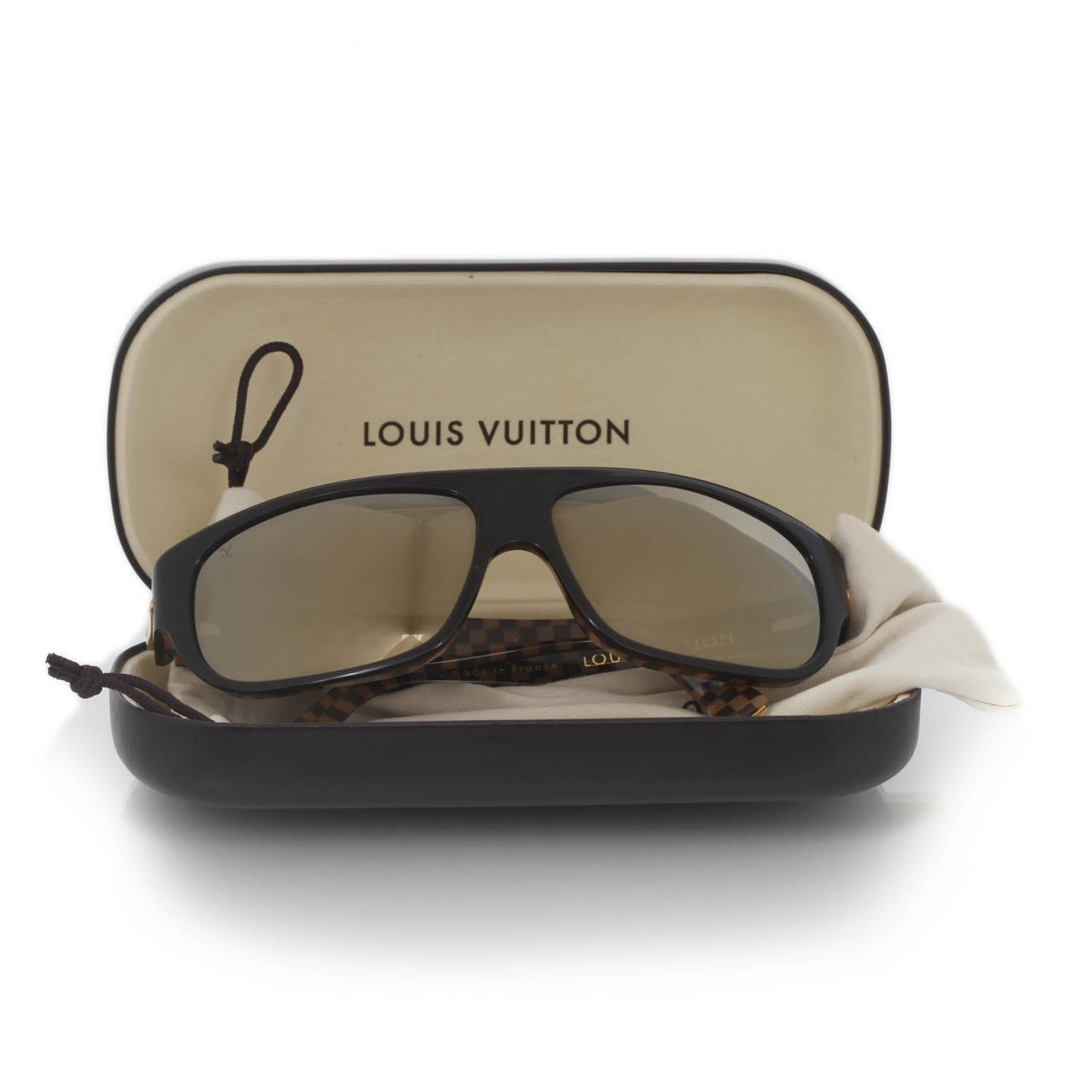 Damier Ebene Faux Semblant Rectangle Sunglasses Z0018E