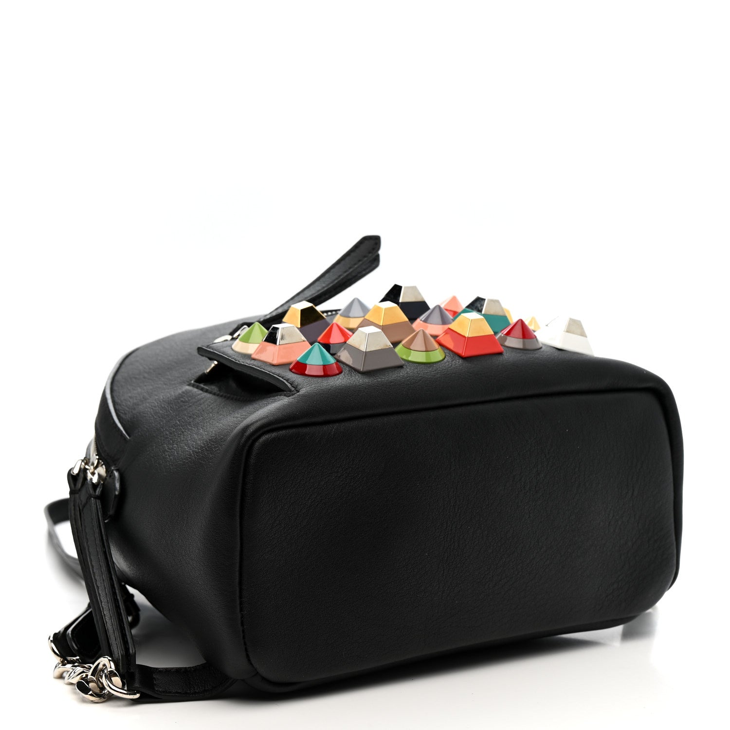 Fendi Vitello Dolce Studded Mini Backpack Black Multicolor 4 of 10