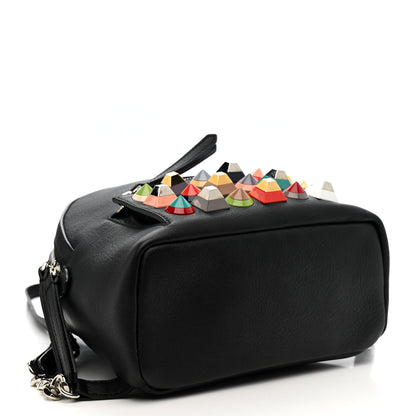 Fendi Vitello Dolce Studded Mini Backpack Black Multicolor 4 of 10