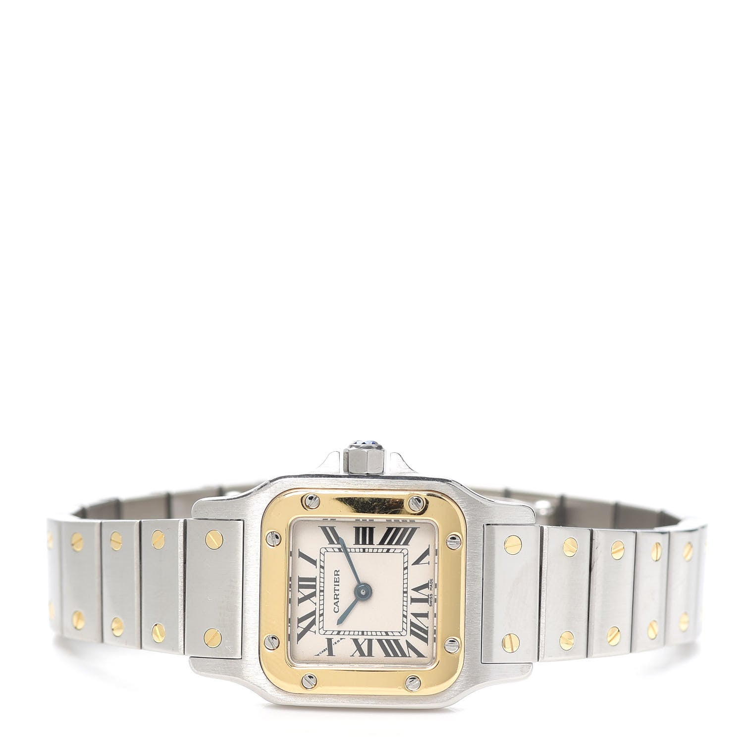 Cartier Stainless Steel 18K Yellow Gold 24mm Santos De Cartier Galbee Quartz Watch 2 of 5
