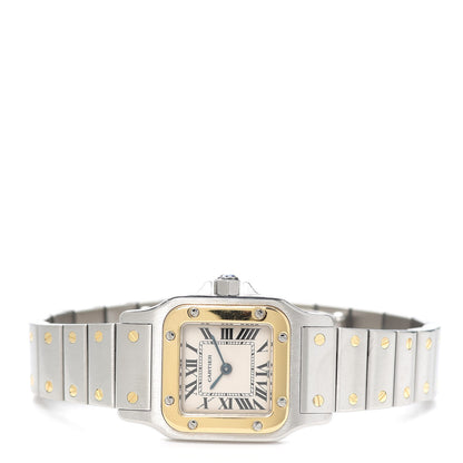 Cartier Stainless Steel 18K Yellow Gold 24mm Santos De Cartier Galbee Quartz Watch 2 of 5
