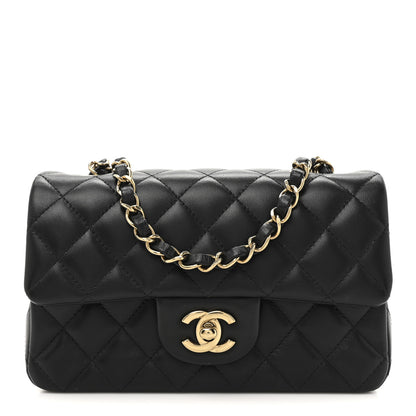 Chanel Lambskin Quilted Mini Rectangular Flap Black 1 of 11