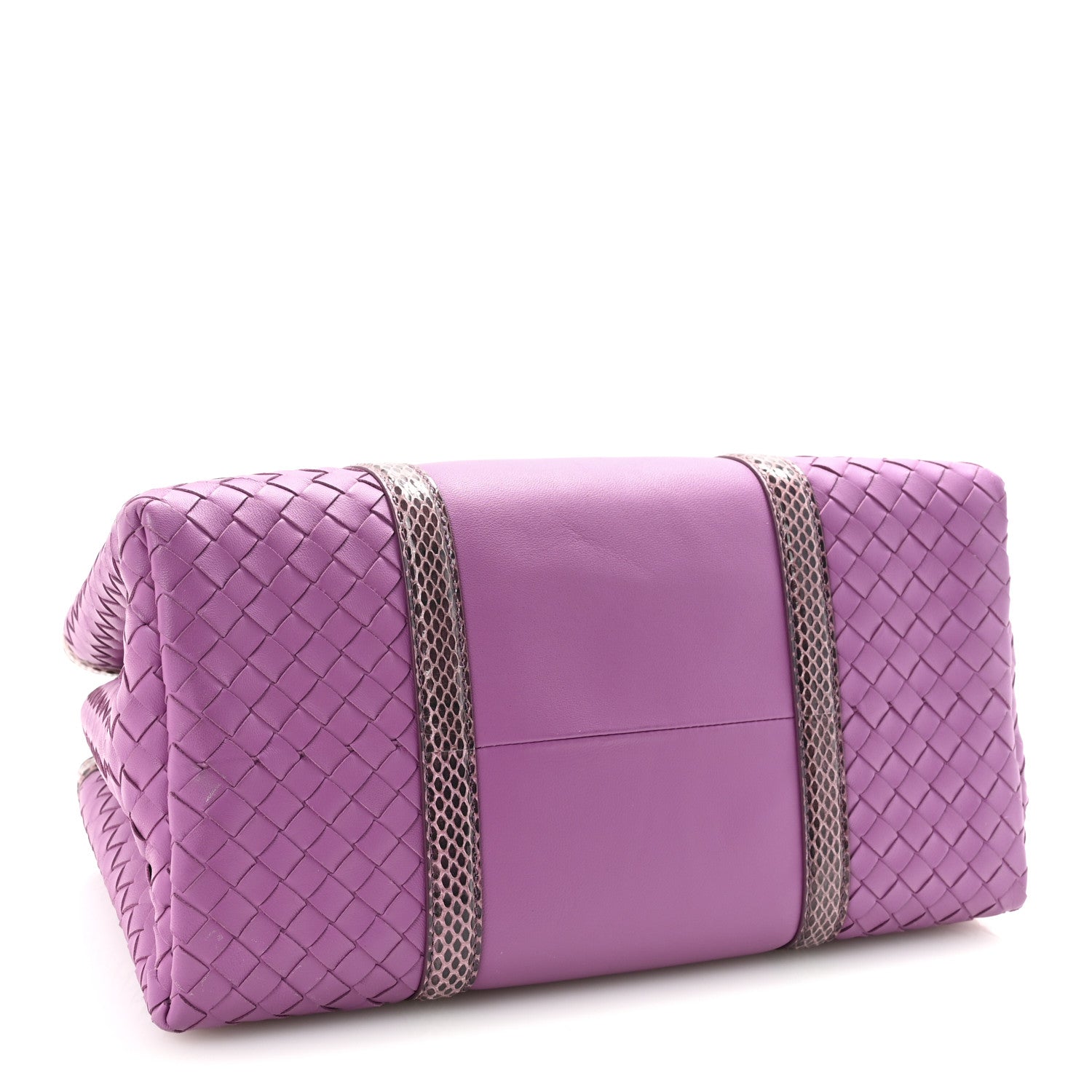 Bottega Veneta Calfskin Snakeskin Intrecciato Small Roma Ametiste 4 of 9