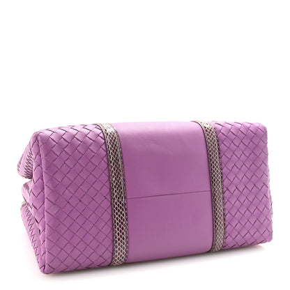 Bottega Veneta Calfskin Snakeskin Intrecciato Small Roma Ametiste 4 of 9