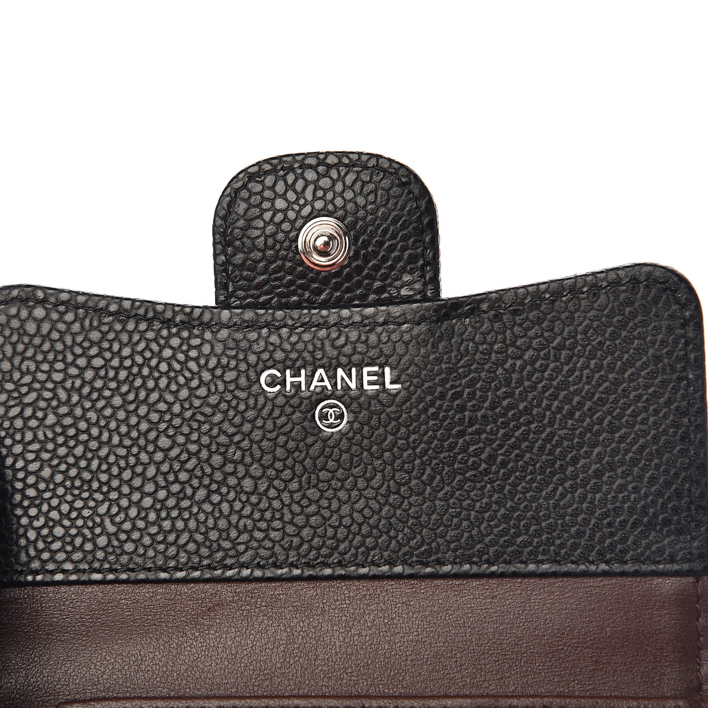 Caviar Quilted Compact Flap Wallet Black