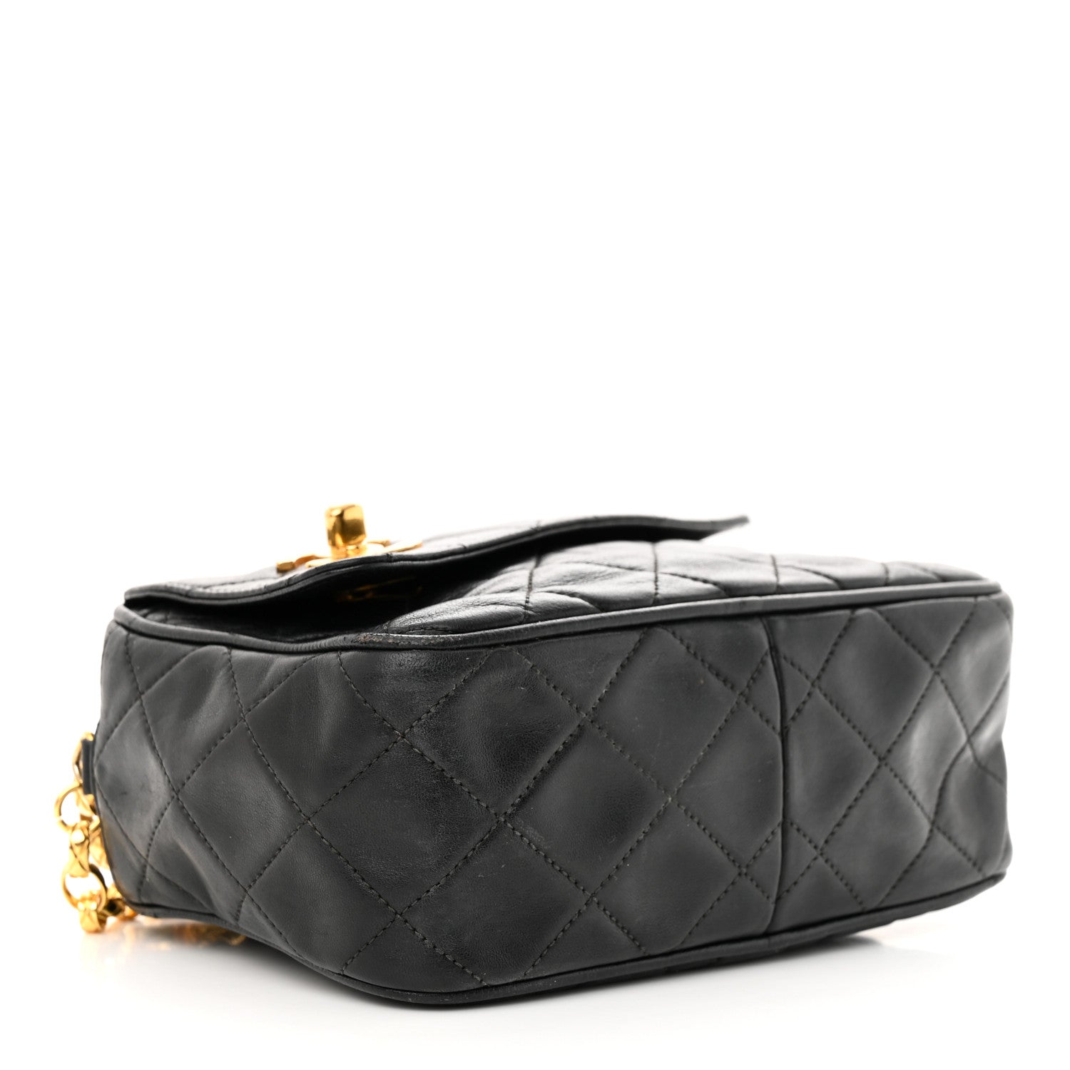 Chanel Lambskin Quilted Tassel Flap Camera Case Black 4 of 11