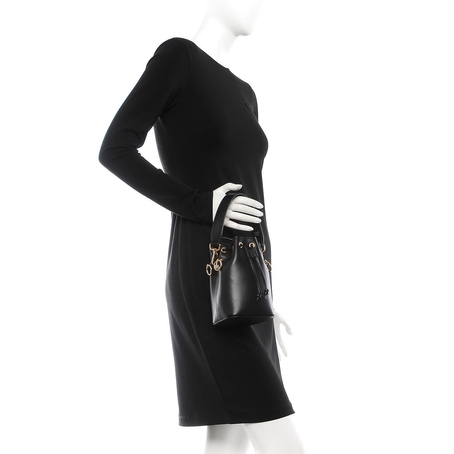 Fendi Vitello Liberty Lucido F is Fendi Mini Mon Tresor Bucket Bag Black 3 of 9