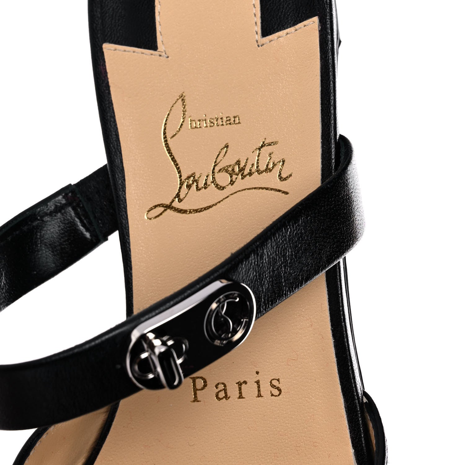 Christian Louboutin Nappa Choc Lock Flats 36 Black 7 of 9