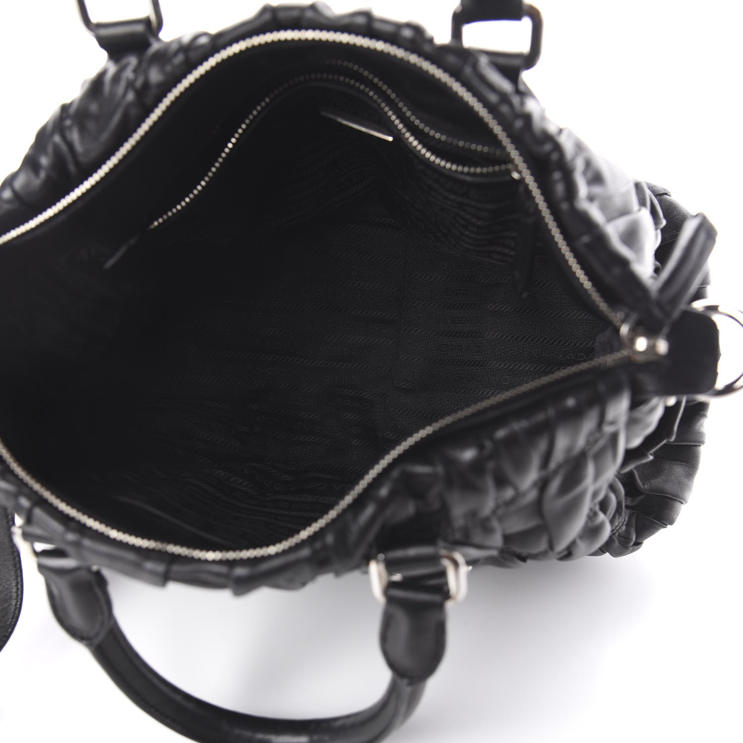 Prada Nappa Gaufre Satchel Black 4 of 8