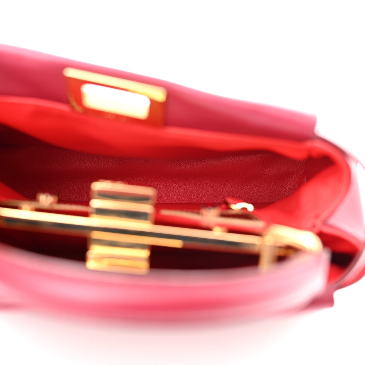 Fendi Nappa Monster Eyes Mini Peekaboo Iconic Satchel Amarena Fiamma 5 of 11