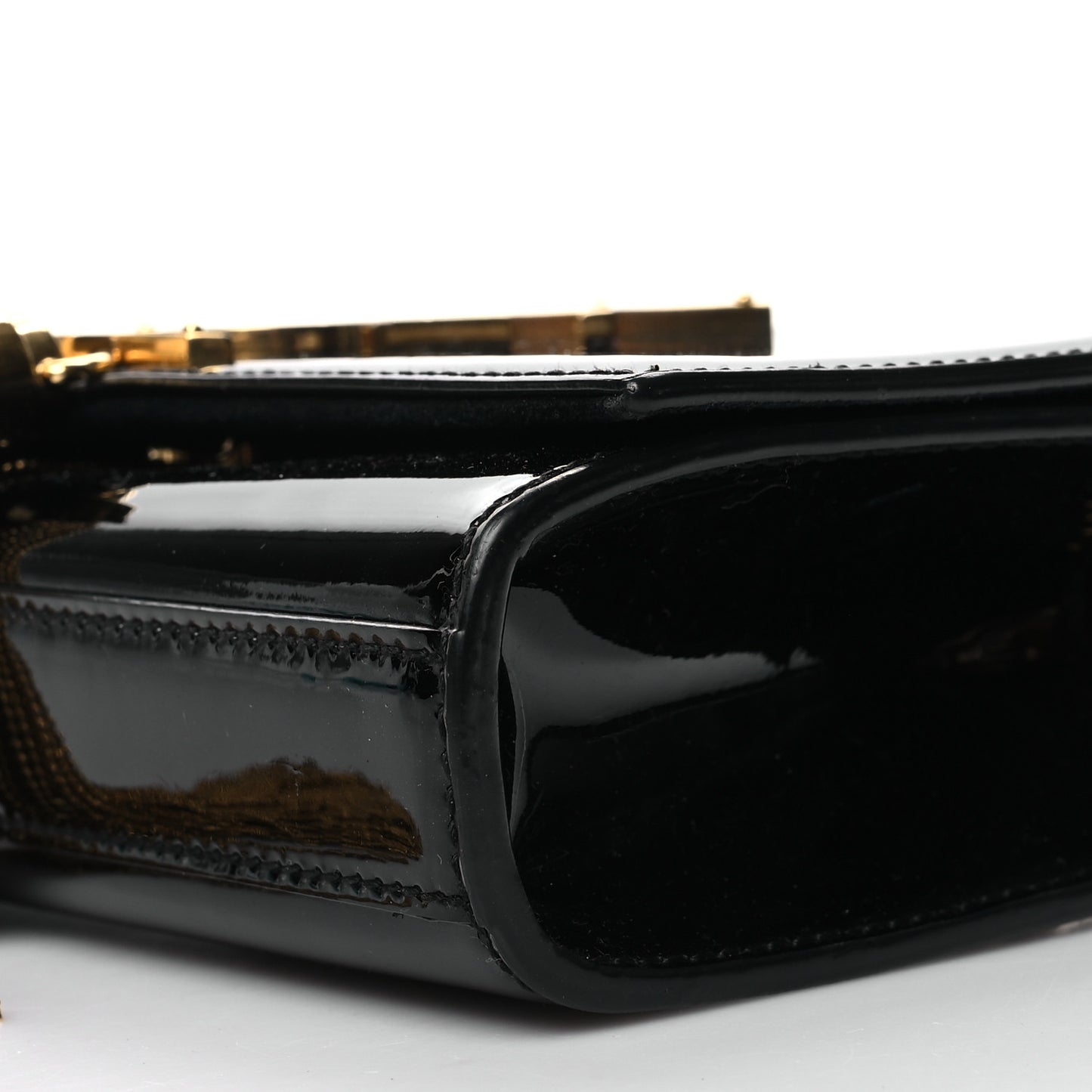 Patent Small Classic Monogram Kate Tassel Satchel Black