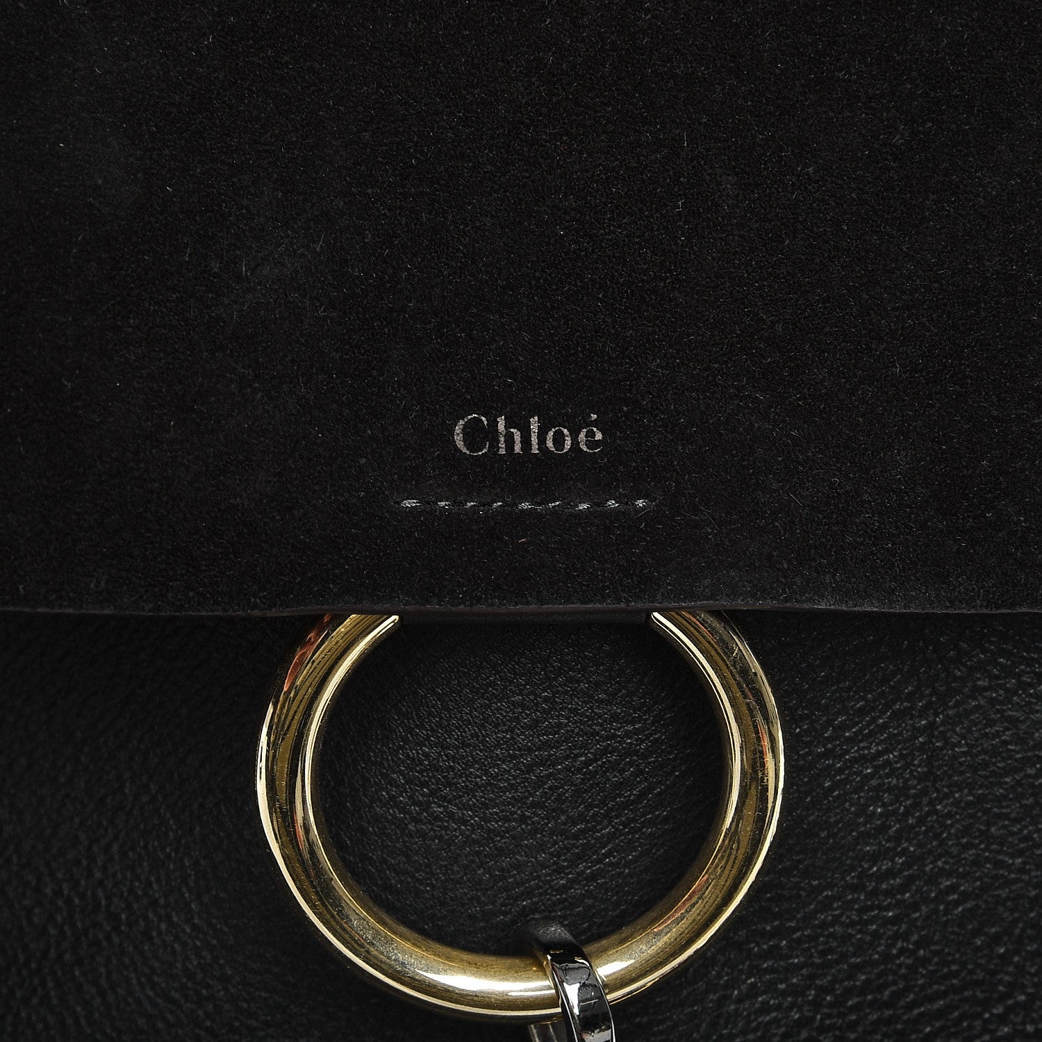 Chloe Suede Calfskin Medium Faye Backpack Black 9 of 9