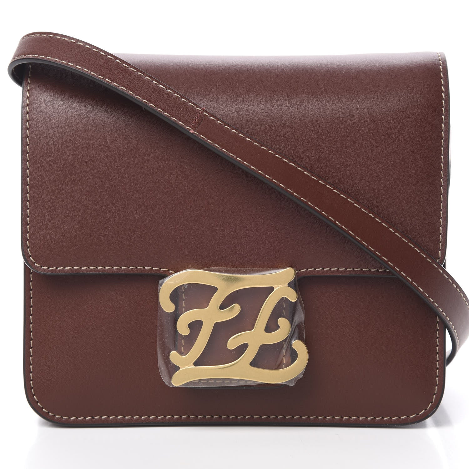 Fendi Vitello King Karligraphy Crossbody Bag Praline 8 of 10