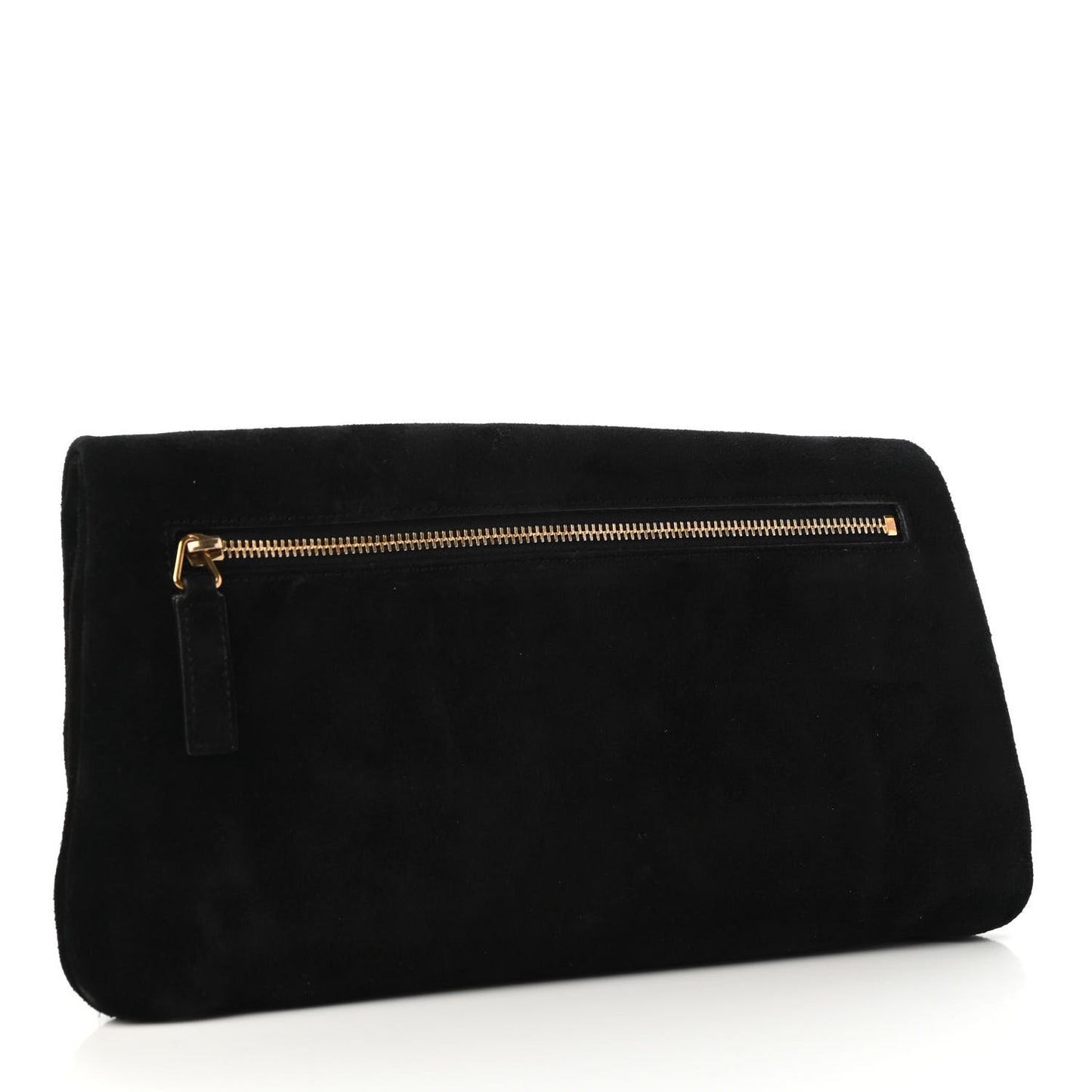Suede Monogram West Hollywood Clutch Black