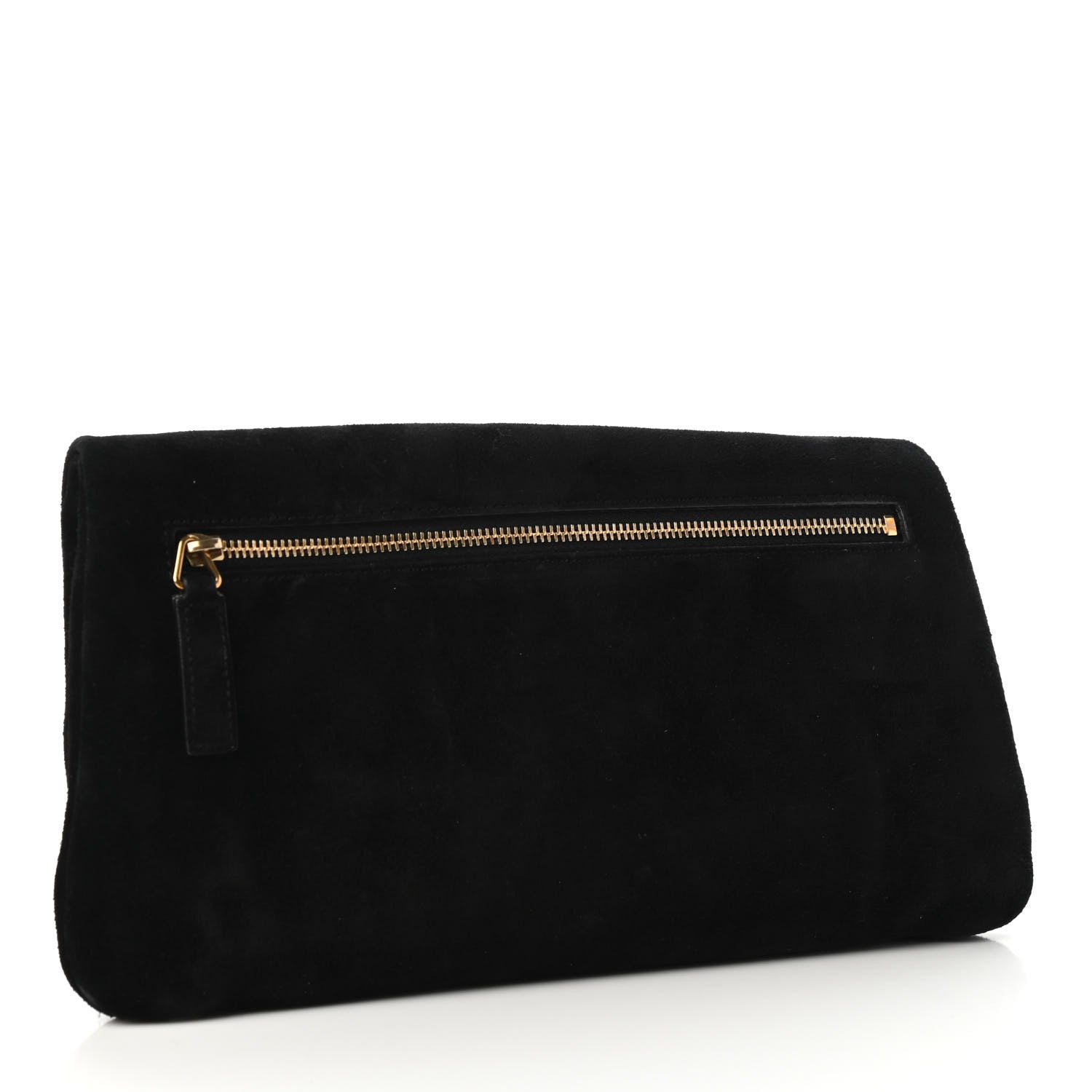 Saint Laurent Suede Monogram West Hollywood Clutch Black 3 of 6