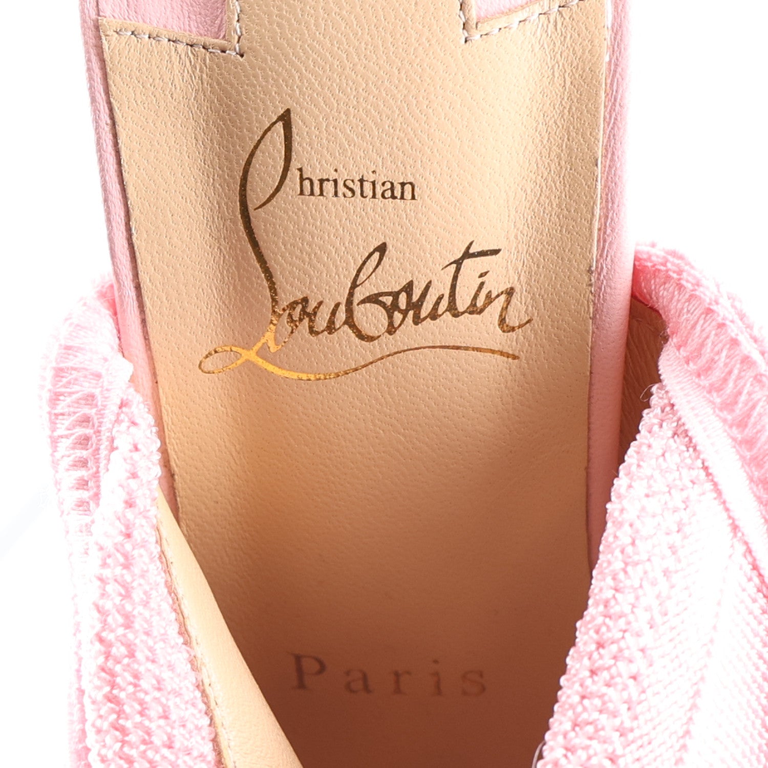 Christian Louboutin Maille Tricot Nappa Cheminene 120 Sock Ankle Boots 38.5 Pink 7 of 7