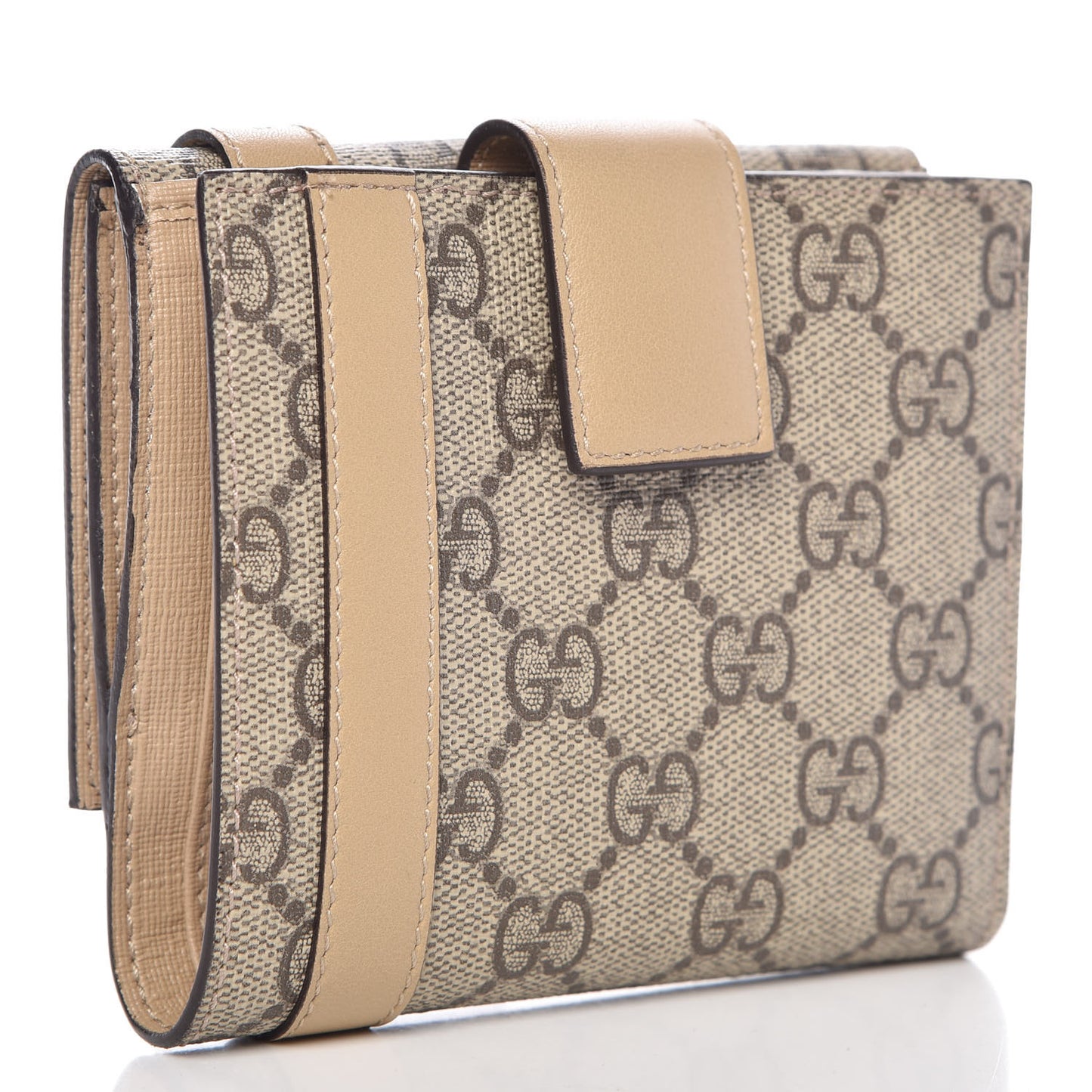 GG Supreme Monogram Nice French Flap Wallet Beige