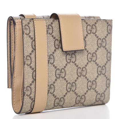 Gucci GG Supreme Monogram Nice French Flap Wallet Beige 3 of 9