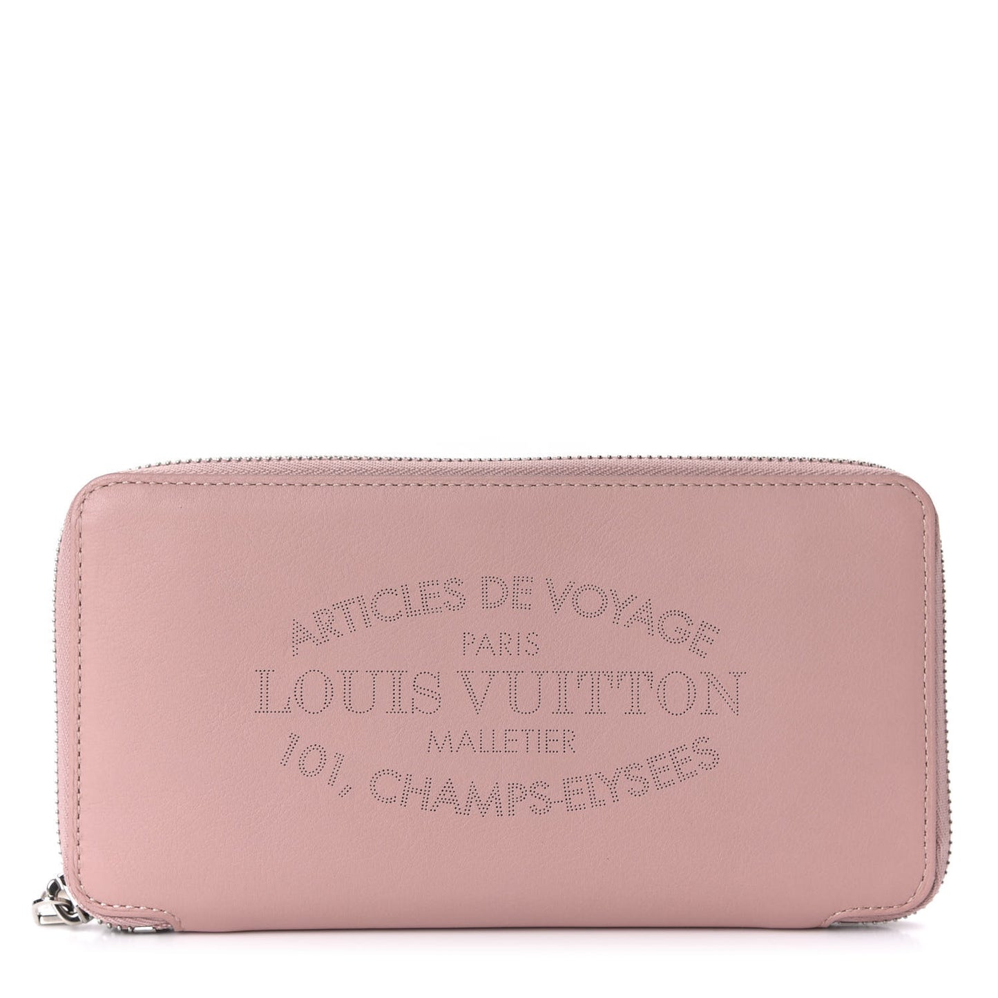 Calfskin Articles de Voyage Zippy Wallet Pink